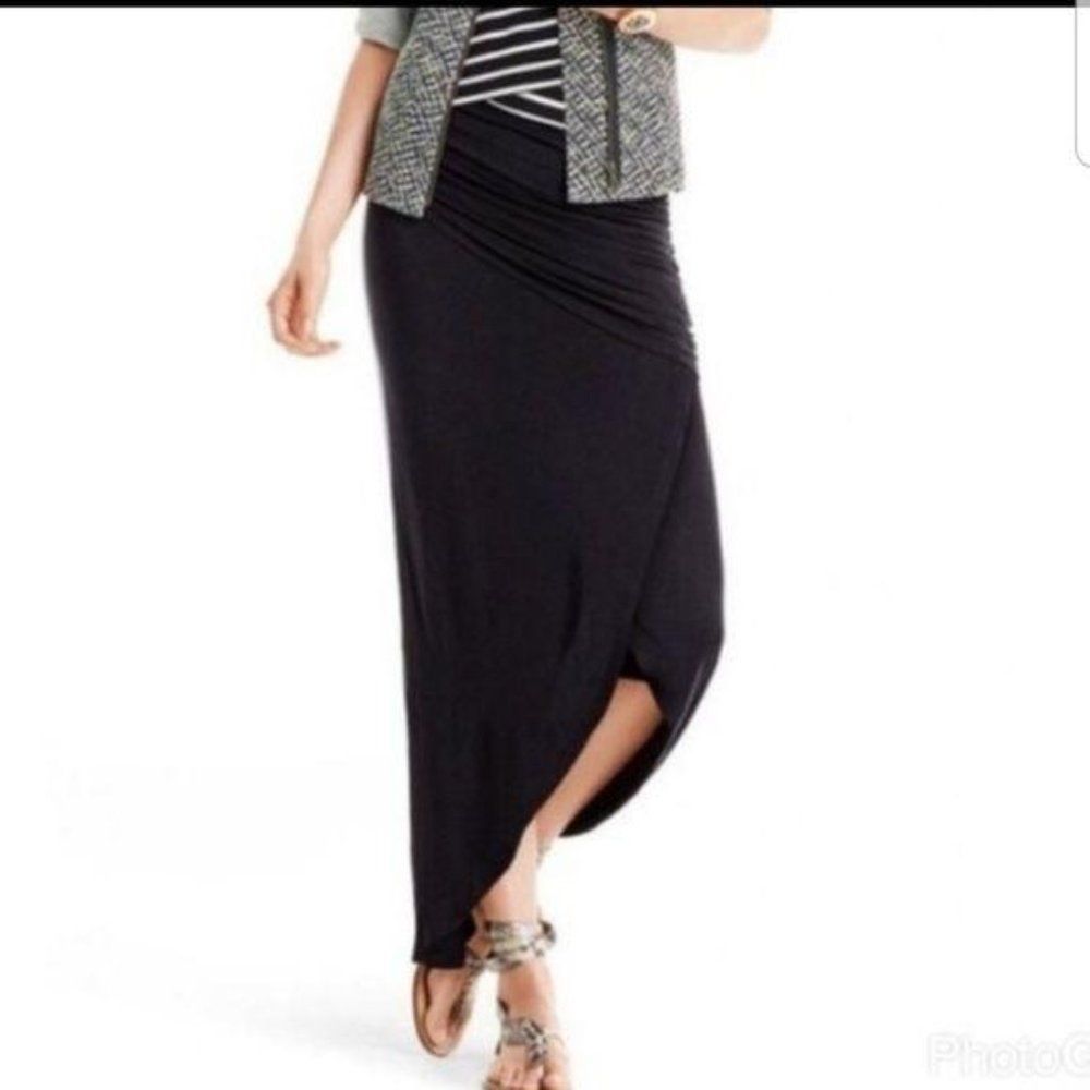 Cabi 5052 runaround maxi Layered Small Black Skirt